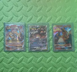Pokemon Sun & Moon Charizard & Reshiram GX EX Tag Team Holo Card Lot - 3 Cards - Image 1
