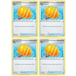 Pokemon TCG 4x Big Charm Trainer Cards Sword & Shield 158/202 Playset - Image 1