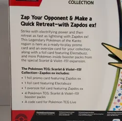 Pokemon Scarlet & Violet 151 Zapdos EX Kit Promo & Oversize Card Booster Packs - Image 3