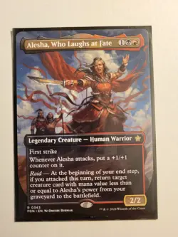 Magic MtG - Alesha, Who Laughs at Fate - Borderless - NM - Image 1