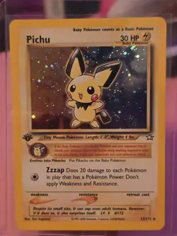 Pichu 12/111 Neo Genesis Holo Rare 1st Edition Pokemon TCG Card - Image 1