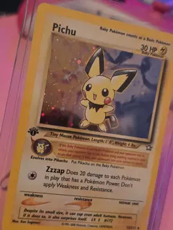 Pichu 12/111 Neo Genesis Holo Rare 1st Edition Pokemon TCG Card - Image 2