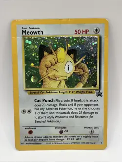 Meowth 10 Holo WOTC Game Boy Stamped Promo 2000 Vintage Pokemon TCG *DMG* - Image 1