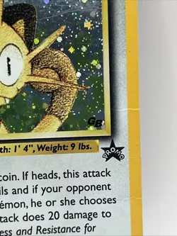 Meowth 10 Holo WOTC Game Boy Stamped Promo 2000 Vintage Pokemon TCG *DMG* - Image 3