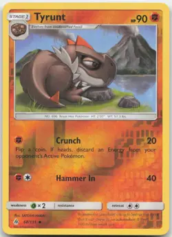 Tyrunt 68/131 Reverse Holo SM - Forbidden Light Pokemon Card LP - Image 1