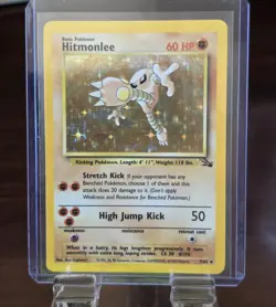 Pokemon TCG Hitmonlee 7/62 Fossil Set Holo Rare Unlimited - Image 1