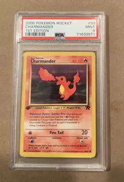 2000 Pokemon 1st Edition Rocket Charmander PSA 9 50/82 MINT Vintage - Image 1