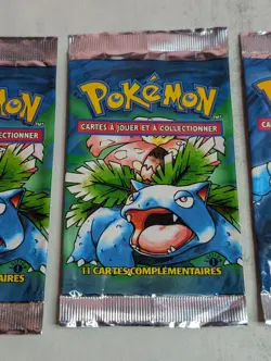 3 - 1999 Pokemon FRENCH 1st Edition Blastoise, Venusaur Booster EMPTY WRAPPERS - Image 3
