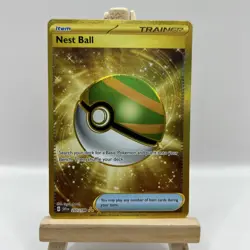 Pokemon TCG Nest Ball 255/198 Scarlet & Violet Base Set Hyper Rare Gold Mint - Image 1