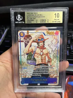 One Piece CCG Portgas.D.Ace OP13-119 Parallel Beckett BGS 10 Pristine - Image 1