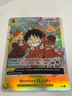 Bandai One Piece CCG Monkey.D.Luffy OP07-109 Super Rare Foil Alternative Art - Image 1
