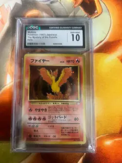 Moltres Japanese No. 146 Fossil CGC Graded 10 Pokemon Trading Card Game - Image 1
