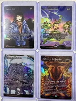 MTG TMNT 20 Card FULL SET Borderless Foil Mythic Doubling Season Raph’s Jitte - Image 2