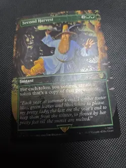 MTG SILVER FOIL Second Harvest Borderless - The Lord of the Rings Commander #530 - Image 1