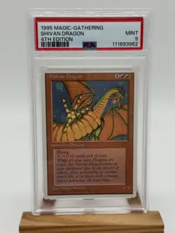 1995 Magic The Gathering MTG Shivan Dragon 4th Edition PSA 9 Pop 14 - Image 3