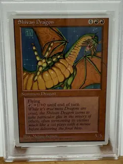 1995 Magic The Gathering MTG Shivan Dragon 4th Edition PSA 9 Pop 14 - Image 5