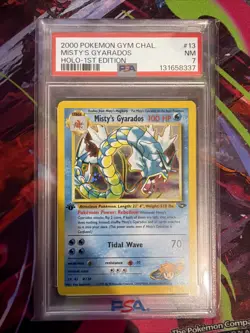 2000 POKEMON GYM CHALLENGE #13 MISTY’S GYARADOS HOLO-1ST EDITION PSA 7 - Image 1