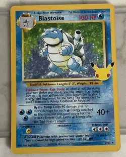 Blastoise 2/102 Celebrations Holo Rare Base Set 25th Anniversary Pokemon Card - Image 1