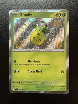 Pokemon TCG - Smoliv - Paldean Fates 102/091 Baby Shiny Holo - Image 1