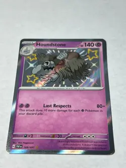 Pokemon TCG Houndstone 168/091 Sv: Paldean Fates Holo Shiny Rare NM - Image 1