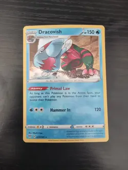 2020 Pokemon Dracovish 053/189 Swsh03: Darkness Ablaze Holo - Image 1