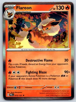 Flareon - Holo Rare - Scarlet & Violet 151 136/165 Pokemon Card NM - Image 1