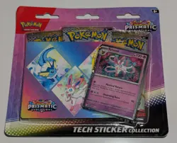 Pokemon Prismatic Evolutions Tech Sticker Collection 3 Booster Packs Sylveon - Image 1