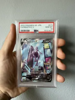 2022 Pokemon Card Japanese Mewtwo V 074/071 Full Art Pokemon Go PSA 10 #74 - Image 3