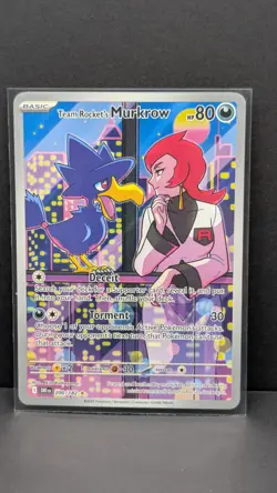 Pokemon Team Rocket's Murkrow 200/182 Destined Rivals Illustration Rare NM - Image 1