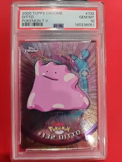 2000 TOPPS CHROME POKEMON T.V. #132 DITTO PSA 10 GEM MINT MODERN GRADE STUNNER - Image 1