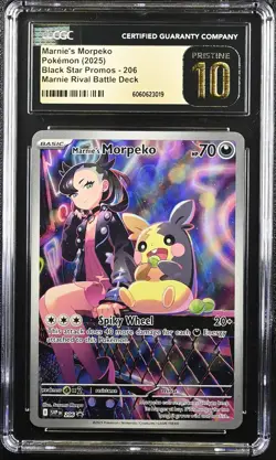 2025 POKEMON SVP EN-SV BLACK STAR PROMO #206 MARNIE'S MORPEKO CGC 10 PRISTINE - Image 1