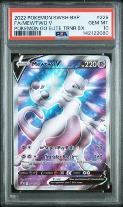 PSA 10 MEWTWO V SWSH229 BLACK STAR PROMO FULL ART POKEMON GO ETB 😍 - Image 1