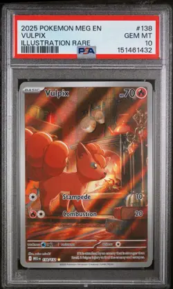 PSA 10 VULPIX 138/132 ILLUSTRATION RARE MEGA EVOLUTION POKEMON 🔥 - Image 1