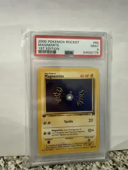 2000 Pokemon Rocket Magnemite 1st Edition PSA 9 - Image 1