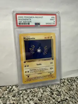 2000 Pokemon Rocket Magnemite 1st Edition PSA 9 - Image 3