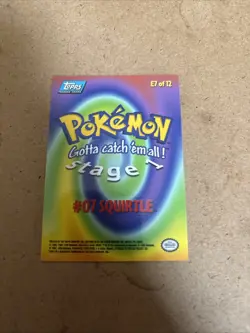 SQUIRTLE 07 E7 OF 12 TOPS POKEMON CARD THE FIRST MOVIE BLUE LOGO - Image 3