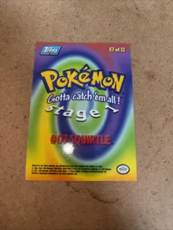 SQUIRTLE 07 E7 OF 12 TOPS POKEMON CARD THE FIRST MOVIE BLUE LOGO - Image 4