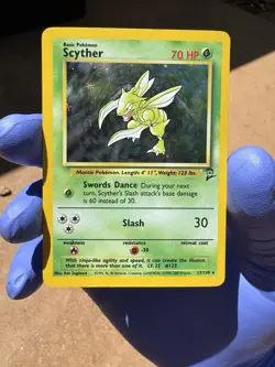 Pokemon Scyther TCG Jungle Holo Card 17/130 LP Swirl - Image 1