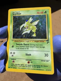 Pokemon Scyther TCG Jungle Holo Card 17/130 LP Swirl - Image 3