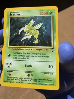 Pokemon Scyther TCG Jungle Holo Card 17/130 LP Swirl - Image 4