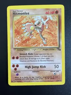 Hitmonlee 22/62 Fossil Set Unlimited 1999 Pokemon Card Rare NM - Image 1