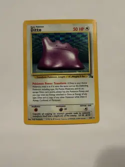 Pokemon TCG Ditto Holo Rare 3/62 Fossil Set WOTC 1999 Vintage Basic Card - Image 1
