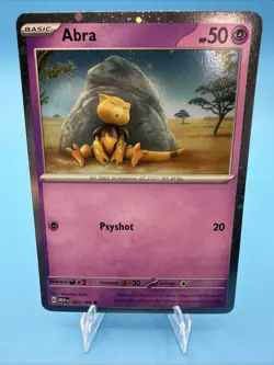 POKEMON ABRA 063/165 COSMOS HOLO WITH HD SWIRL SCARLET & VIOLET 151 NM CARD - Image 2