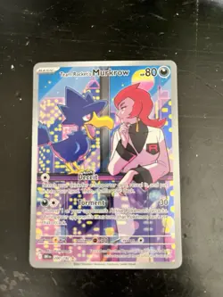 Pokemon TCG Destined Rivals Team Rockets Murkrow Card 200/182 IR Mint - Image 1