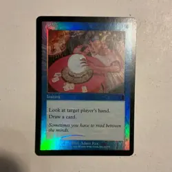 Wizards of the Coast Magic: The Gathering Peek Blue Foil Instant 2001 Adam Rex - Image 1