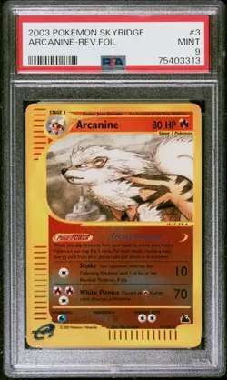 Pokemon card Arcanine Reverse Foil Holo 3/144 Skyridge PSA 9 MINT (Kusube) - Image 1