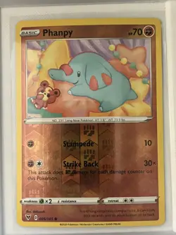 Phanpy 086/185 Common Vivid Voltage Pokemon Reverse Holo Near Mint - Image 1