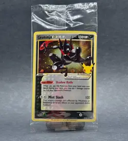 Pokemon - SWSH144 Greninja Gold Star SWSH Celebrations Black Star Promo SEALED - Image 1