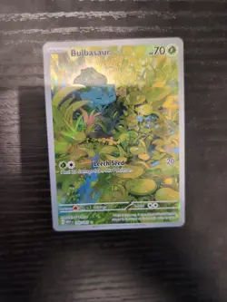 Pokemon TCG Bulbasaur Illustration Rare Scarlet Violet 151 166/165 NM Condition - Image 1