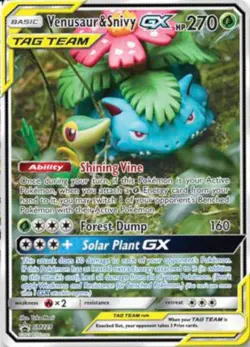 Venusaur & Snivy GX - SM229 - SM Black Star Promo PL/MP, English Pokemon Promos - Image 1
